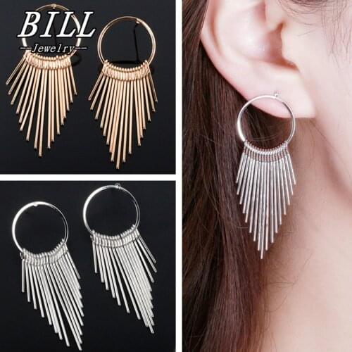 Long Tassel Dangle Earrings For Women Drop Brincos Bijoux boucle d'oreille Fashion Jewelry Geometric Circle Earring 2018