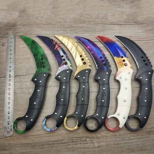 Dropship 420C steel karambit cs go tactical knife ABS handle counter strike machete knife survival hunting knife with Belt clip