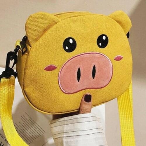 Cartoon Pig Shoulder Bag Messenger Bags Kids Girls Crossbody Bags Casual Small Tote Ladies Purse Handbags 2019 Fashion