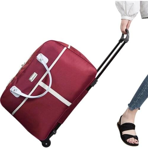 Female Travel Luggage Bags Wheeled Duffle Trolley Bag Rolling Suitcase Women Men Traveler Bag With Wheel Carry-On Bag