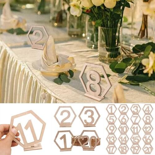 TENSKE Number Table Decor 1-20 Creative Wooden Table Numbers Card Set Base Birthday Wedding Party For Table Decor May1