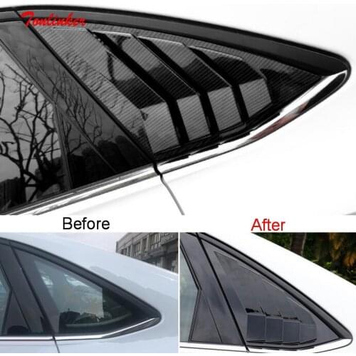 Tonlinker Exterior Rear Window Triangle Cover Stickers for Volkswagen Jetta MK7 2019-20 Car styling 2 PCS ABS Cover sticker