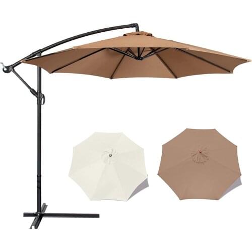 Breathable Patio Parasol Fabric UV Protection Sun Shade Umbrellas Replacement Cloth without Bracket for Swimming Pool Beach