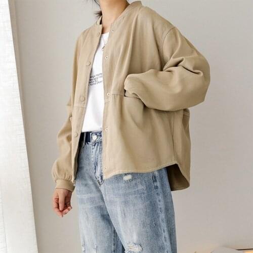 Fall 2020 New Cotton Jacket Jacket Jacket Jacket Jacket Jacket Jacket Jacket Single-breasted Baseball Uniform Ladies Khaki Ladie