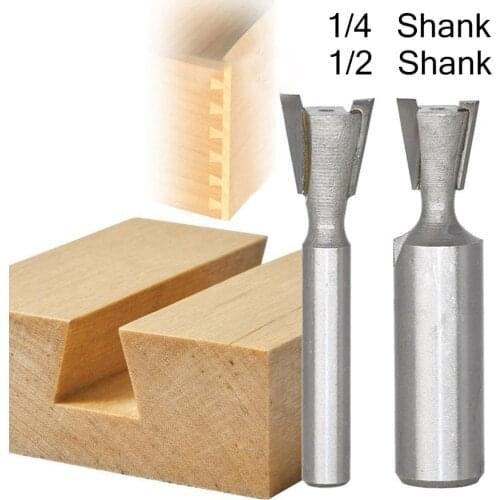 1pc 1/4 1/2 Inch Shank Dovetail Router Bit Milling Cutter for Wood Tungsten Steel Woodworking Engraving Tools