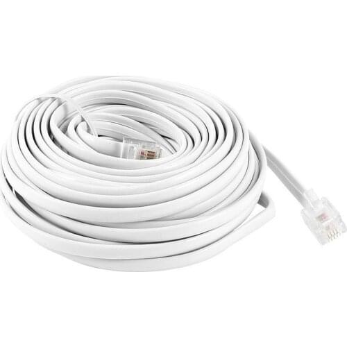 10Meters RJ11 6P4C Modular Telephone Cord Extenstion Lead Cable,Pure Copper Wire for Landline Telephone Modem fax POS ADSL