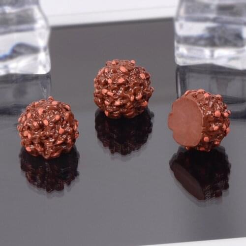 10Pcs Simulation Chocolate Ball Flatback Resin Cabochon Fake Food Resin Cabochons DIY Scrapbooking Phone Case Decorative Craft