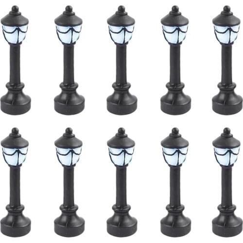 10x Mini Street Lamp Model Single Round Lamp DIY Handmade Decor Height 54mm