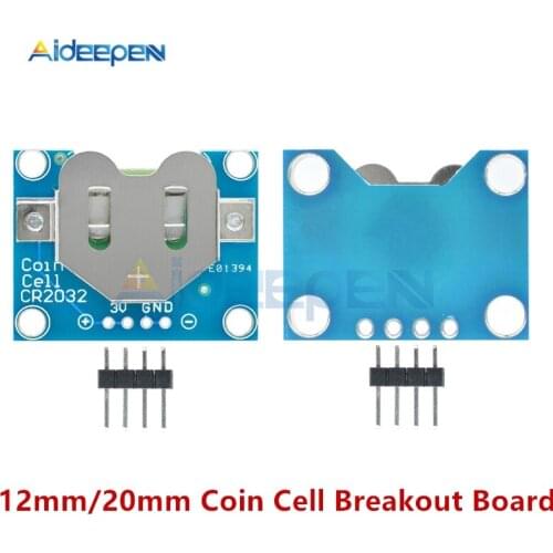 12mm/20mm Coin Cell Breakout Board CR1220 Button Battery Holder Module 2.54mm Contact Pin Port For Low Current