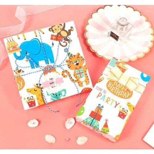 20pcs Thick Animal Parttern Craft paper Birthday Gift packing Flower Clothing Shirt Packaging Craft Paper Roll Wrapping Papers