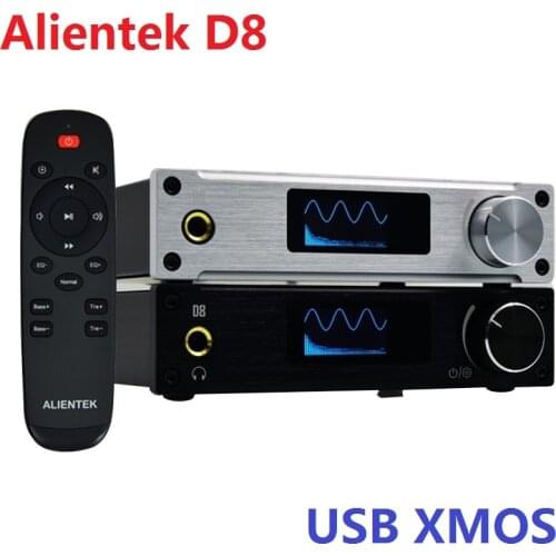 2019 New Alientek D8 Full Digital Audio Headphone Amplifier Input USB XMOS/Coaxial/Optical/AUX 80W*2 24Bit/192KHz DC28V/4.3A