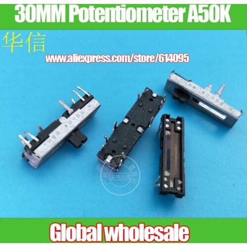 3pcs Japan 30MM Slide Fader Single Potentiometer A50K for Panasonic Fader handle 5MM