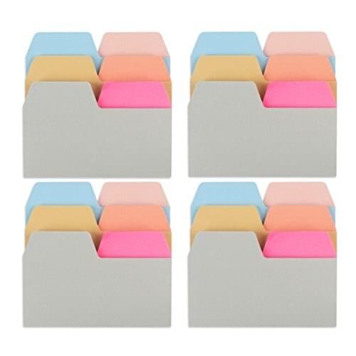4 PACK Index Divider Sticky Notes, 6 Colors & Assorted Size Index Tabs, 90 Blank Leaves Per Pack
