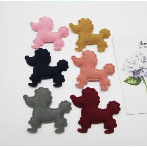 50pcs/lot 5cm Padded Furry Felt Dog Shape Appliques For Kid Headwear Accessories, Children garment Decoration