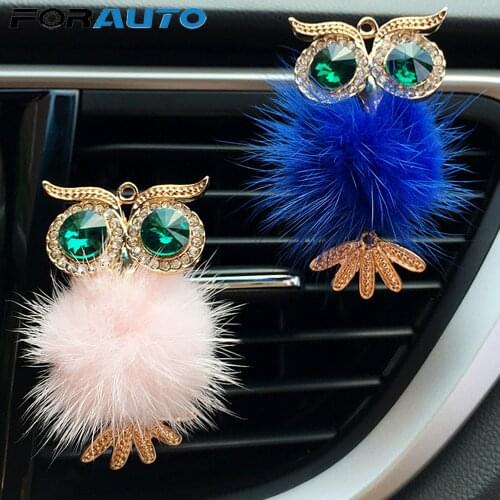 Car Air Freshener Cute Owl Crystal Car-styling Vent Solid Fragrance Diffuser Auto Outlet Perfume Clip Interior Accessories