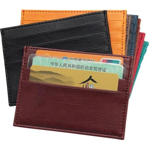 2020 PU leather multi card slot slim card wallet credit card holder candy color travel card cover