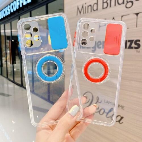 Camera Lens Protect Phone Case For Samsung Galaxy A72 A52 A32 A12 5G Shockproof TPU Ring Stand Cover for Galaxy A32 4G A52 Case
