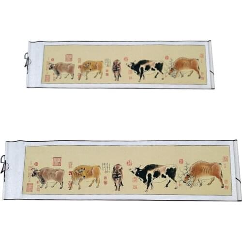 Chinese Calligraphy Long 55x210cm Copy Of Famous Painting Panoramic Painting Scroll Decoration