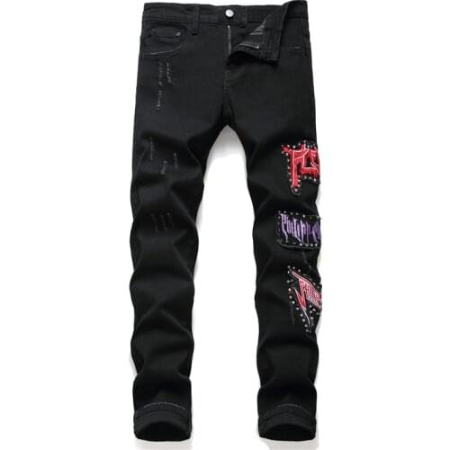 MenS Pants Streetwear Jeans Black Slim Denim Trousers Biker High Quality Male Casual Designer Ripped Comfortable Advanced