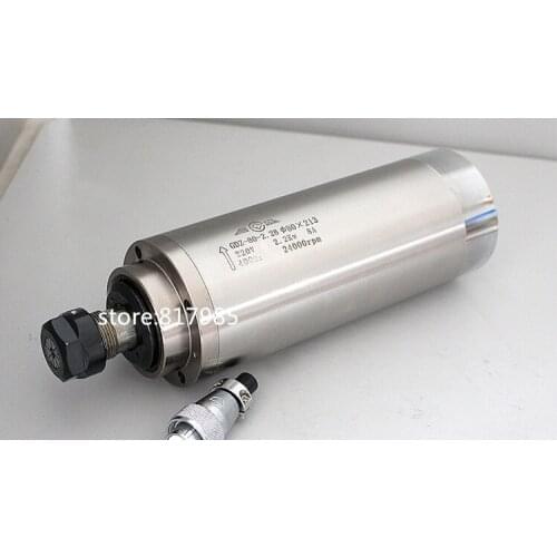 Best quality spindle motor 2.2kw 4bearings 24000rpm 2200w 220V ER20 cnc engraving machine 80mm water cooling spindle motor