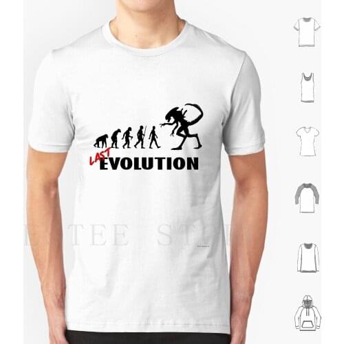 Last Evolution Of T Shirt Cotton Men DIY Print Of Man Siluette Vs Xenomorph Evolution