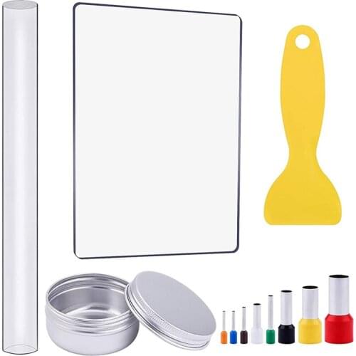 Clay Cutters Circle and Clay Roller with Sheet Backing Board Shovel Rubber Clay Cutter Tools with for DIY Sculpting Tool