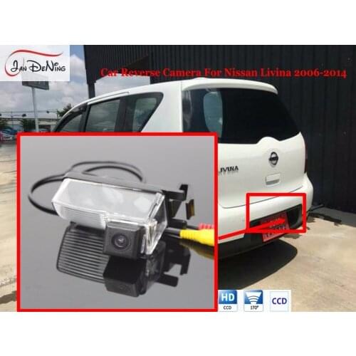 JanDeNing HD CCD Car Rear View Parking/Backup Reverse Camera/Waterproof License Plate Light OEM For Nissan Livina 2006-2014