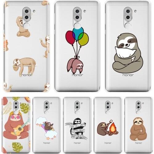 Kawaii Sloth Funny Cute Phone Case For Huawei Honor 6 5A 4X 5X 6X Soft Silicone Back Cover For Huawei Honor 4C 5C 6A 6C Pro Case