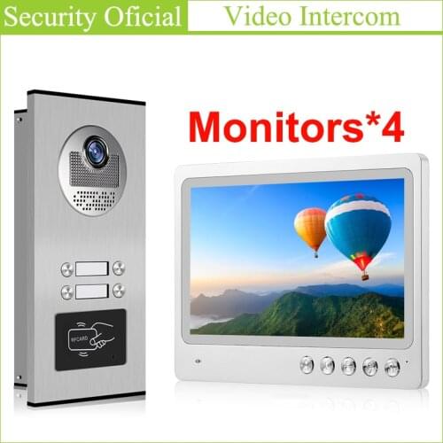 Intercom Kit Color Video Doorbell Network Connect Waterproof Outdoor RFID Station Multi Apartment Building Video Intercom System