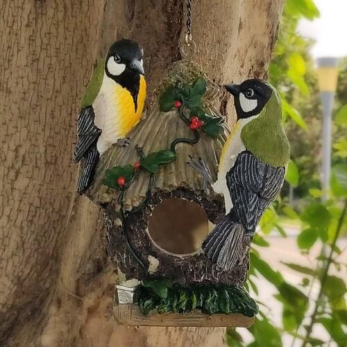 Bird Feeder Multipurpose Hummingbirds Tits Sparrows Feeding Apparatus Decorative Pendants Resin Ornament for Garden Courtyard