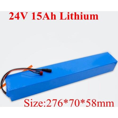 24v 12ah Lithium Battery 24v 15ah 18650 BMS 7s for 250w 480w Ebike Wheelchair Scooter Lawn Mower Bicycle Battery + 2A Charger