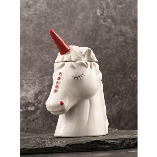 Lovely Unicorn Diy Drinks TIKI Cup Hawaii Cocktail Party Bar Molecular Cocktail Glass Mixed Wine Ceramic Mug Dessert Glassware