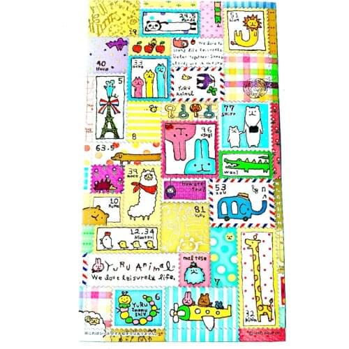 Cute Animals Stamp Sticker Sheet