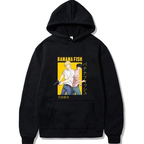 Banana Fish Hoodie Fashion Long Sleeve Pullovers Tops Fall Male And Female