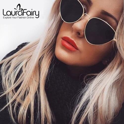 Laura Fairy Fashion Women Men Sunglasses Metal Frame Multi-Color Transparent Lens UV400 Driving Cateye Sunglasses A0196