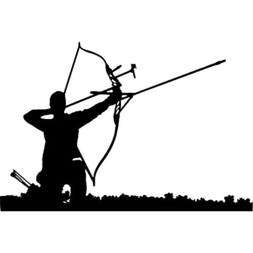 Fashion Crossbow Hunting Arrow Sports Decoration Car Sticker Personality Extreme Sports Full Car Sticker Black/White, 16cm*10cm