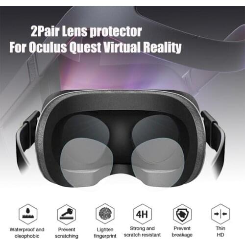 2 Pair TPU Soft Film Lens Protector HD Clear Film Virtual Reality Lenses Film VR Accessories For VR Oculus Quest/Rift S/GO 2021