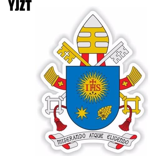 YJZT 11CM*15CM Accessories Pope Francis Coat Of Arms Window Helmet Decal Car Sticker 6-1921