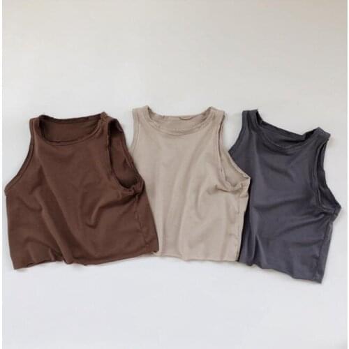 2020 New Wholesale Boys Girls Top Cotton Fashion Summer Kids Vests 1-7t QH841