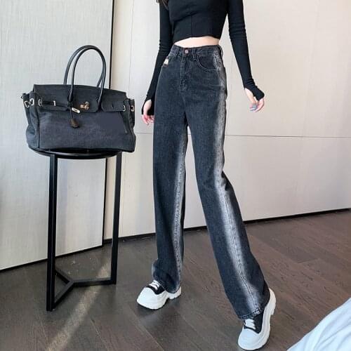New Women High Waist Loose Jeans Comfortable Fashion Women Washed Straight Wide Leg Baggy Pants Female Casual Long Denim Trouser