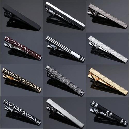 New High-quality Enamel Mens Wedding Tie Clip Luxury Exquisite Pattern Simple Brushed Smooth Clasp Tie Pin Jewellery Gifts