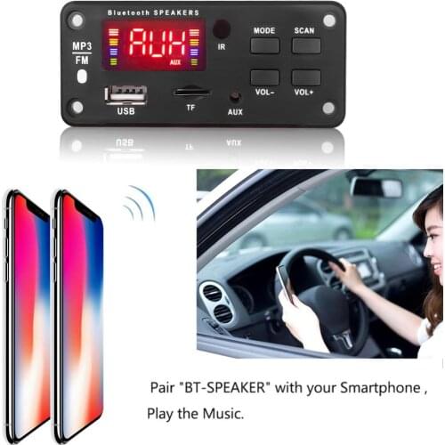 MP3 Decoder Board Bluetooth 5.0 MP3 Decoder Board FM Radio TF USB AUX Audio Module for Car Speaker 2020