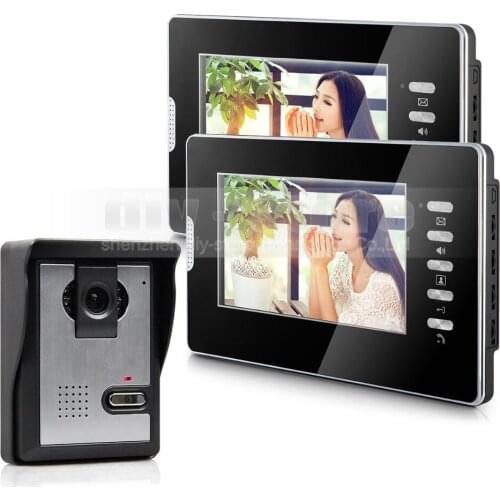 DIYSECUR 7" Wired Video Door Intercom Vandalproof Camera 600TVL Night View Unlocking 1V2