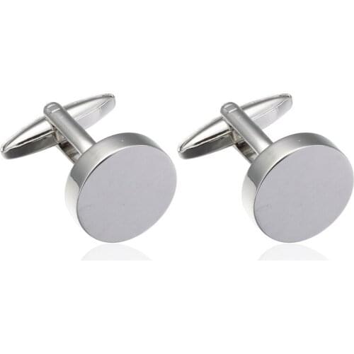 Hot Sale AAA Quality Laser Cufflinks Men French Excellent Cuff links Wholesale Silvery round Cufflings New Design cuffs