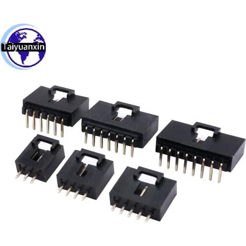 50PCS DuPont 2.54 Connector Mx2.54mm Pitch Socket 180 Degrees with Buckle Straight Pin Seat Curved Pin Seat with Lock Connector