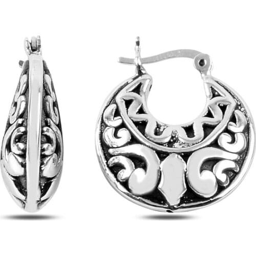 Silverlina Silver Patterned Bag Earrings