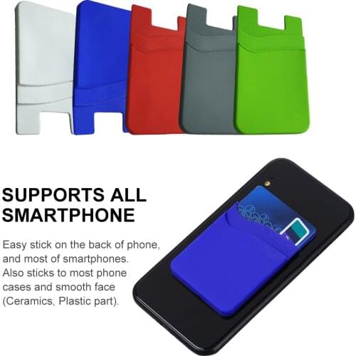 1pc Silicone Mobile Phone Back Card Holder Wallet Stick On Adhesive Cash ID Soft Adhesive Phone Card Holder Mobile Accessories