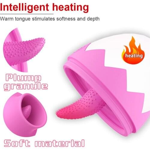 USB 7 Speeds Soft Heating Tongue Vibrator Oral Licking Clitoris sucking G-spot Suction Sex Toys for Women Female Nipple Massager