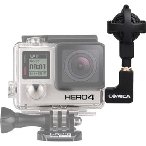 COMICA CVM-VG05 Ball-shaped Stereo Video Microphone Interview Microphone for GoPro Hero 3/3+/4 Cameras- Black Color