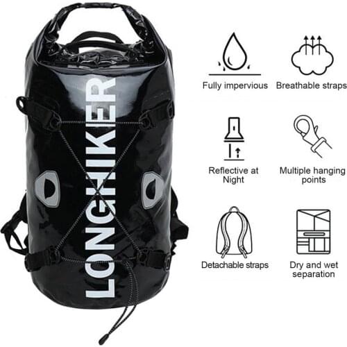 1000D Motorcycle Helmet Bag IPX7 Waterproof Motorcycle Backpack Detachable Motorbike Travel Luggage Case Impervious Shell 30L